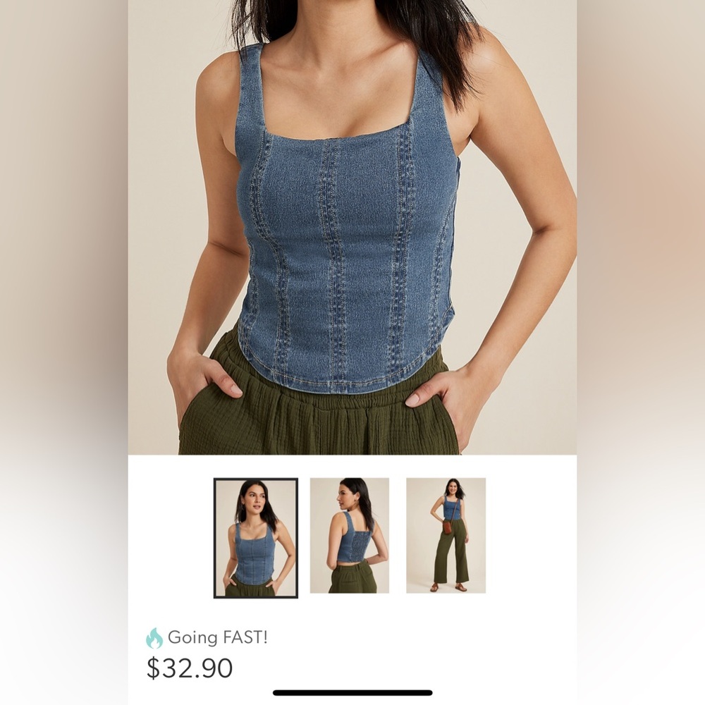Corset denim top